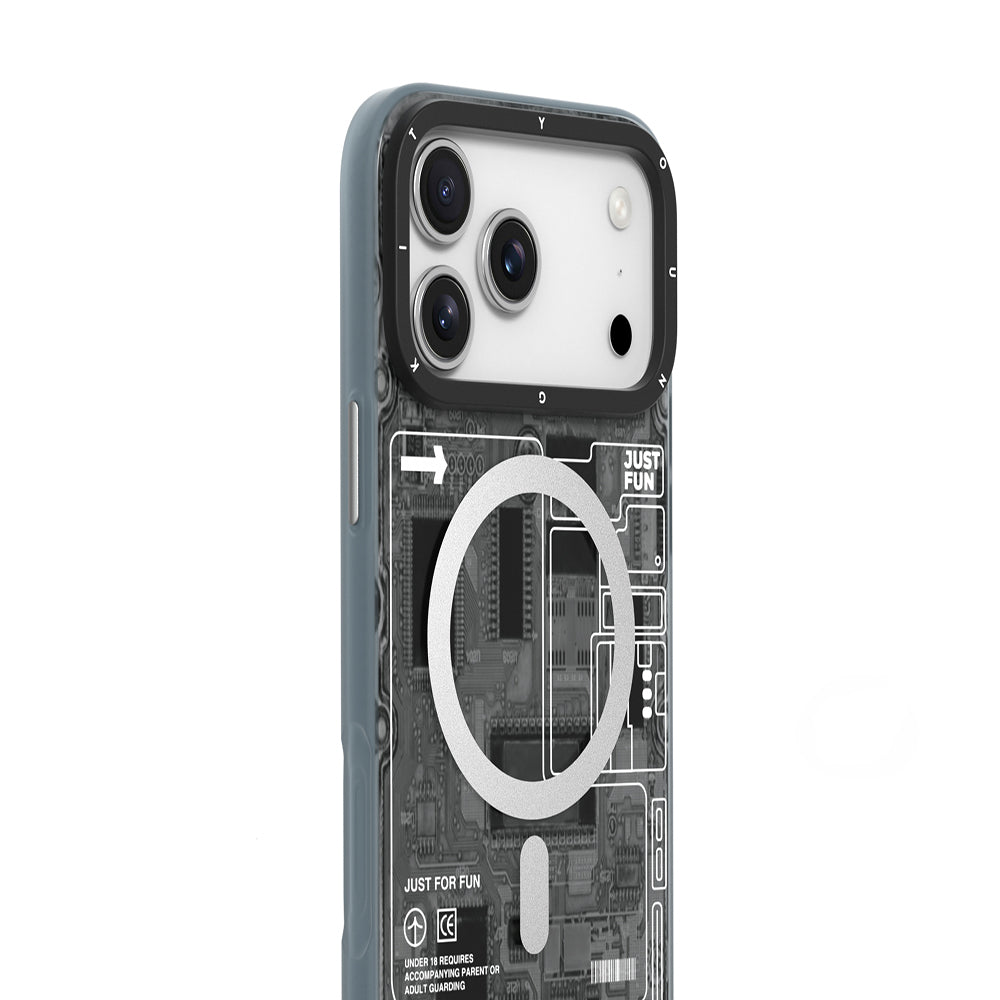 Youngkit Technology Serisi iPhone 17 Pro M-safe Şarj Özellikli Kamera Denetim Butonlu Kılıf Youngkit Technology Serisi iPhone 17 Pro M-safe Şarj Özellikli Kamera Denetim Butonlu Kılıf